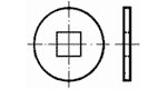 podkładki okrągłe z otworem kwadratowym i okrągłym